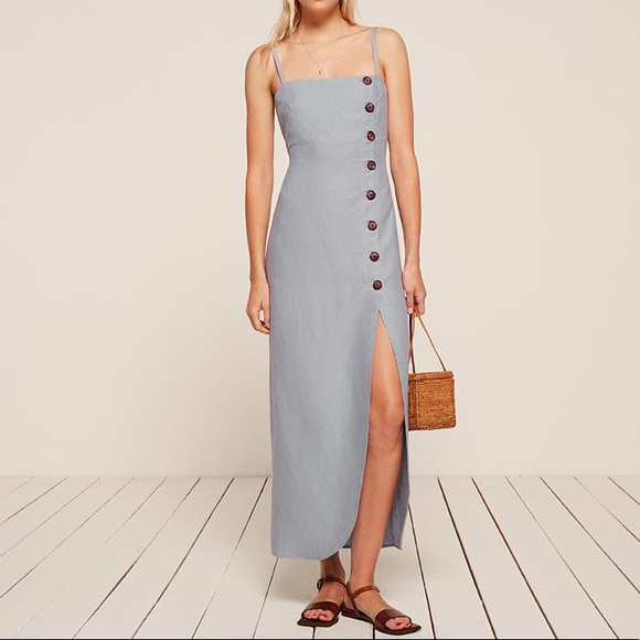 Reformation Dresses & Skirts - Reformation Strap Sundress Button Detail Linen
